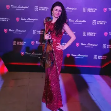 Anna Petrasian performing at Tonino Lamborghini event Dubai